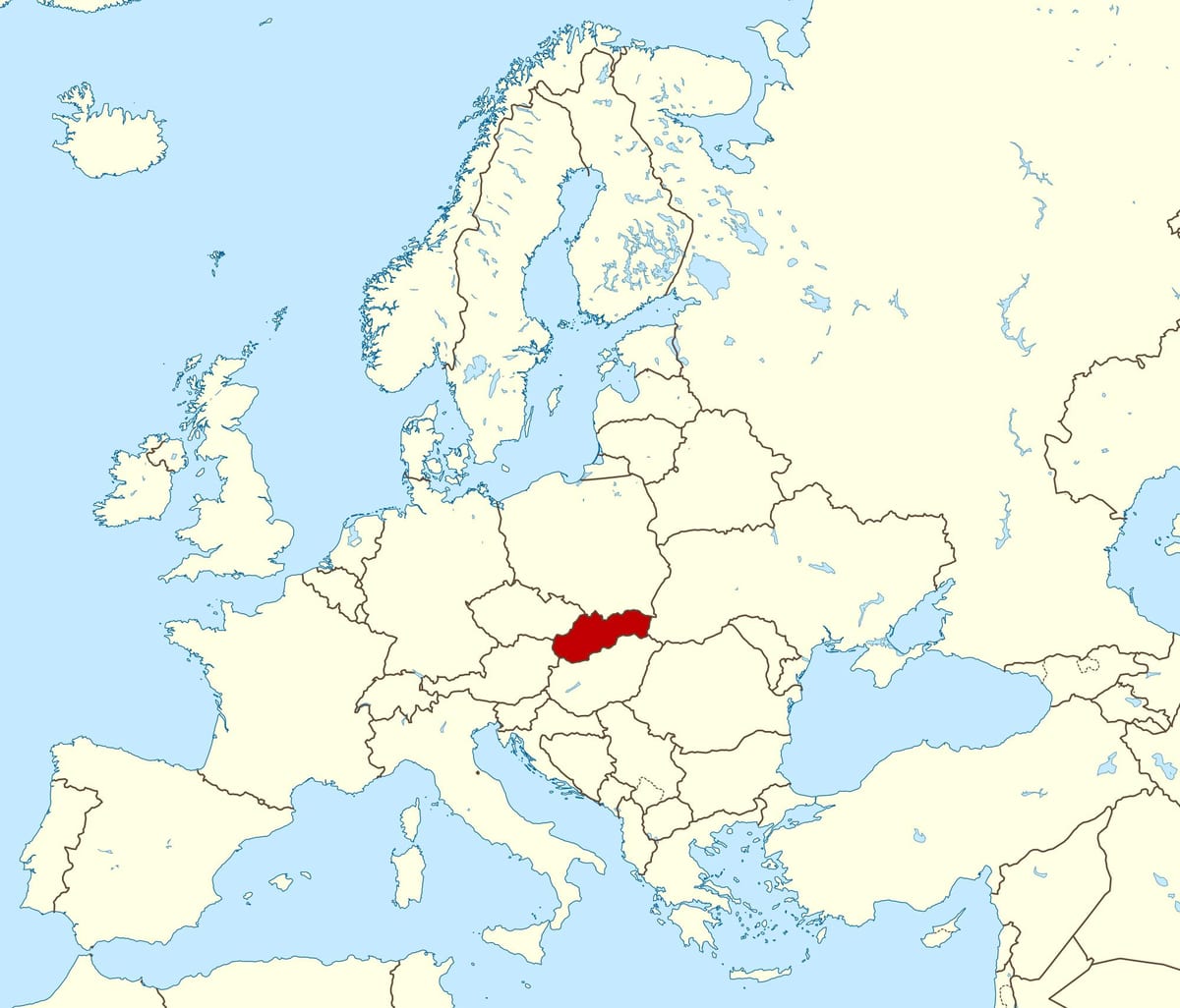 mapa da Eslováquia mapa da europa