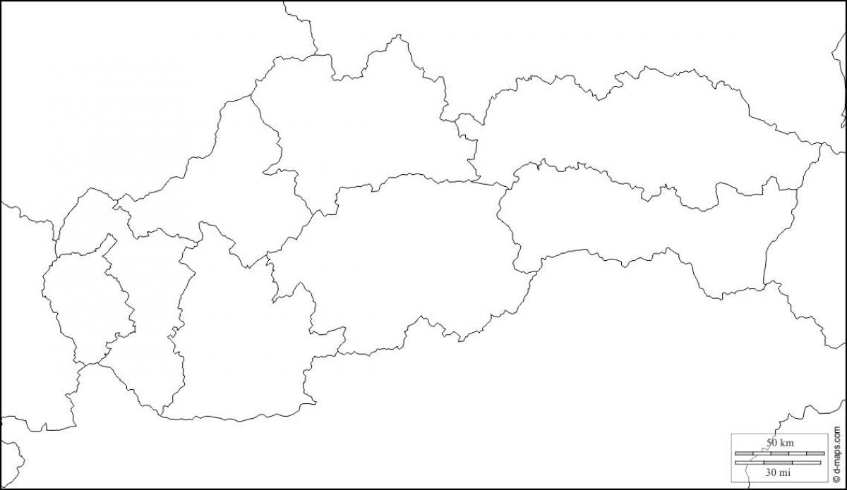 mapa da Eslováquia em branco 
