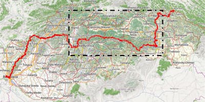 Caminhadas mapa Eslováquia