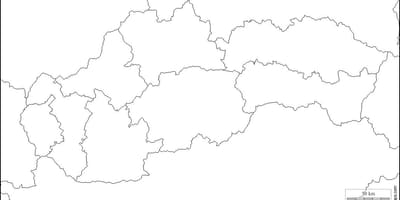 Mapa da Eslováquia em branco 
