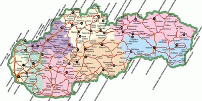 Eslováquia atracções turísticas mapa