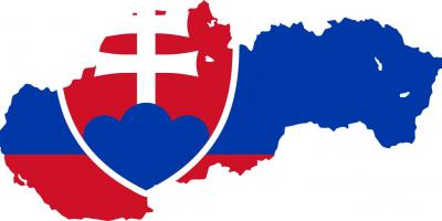 Mapa da Eslováquia bandeira