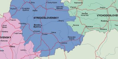 Mapa político da Eslováquia