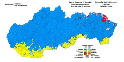 Mapa da Eslováquia étnica