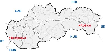 Mapa de kosice Eslováquia