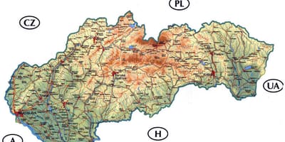 Mapa detalhado da Eslováquia